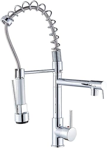 LMRJHAZM Lampe Gebürstet Nickel Black Küche Wasserhahn Sprühfunktion Wasserfunktion Drehbarer Flussführung Eingriff Waschbecken | Spüle Sprühgerät | Küche der Kronleuchter von LMRJHAZM