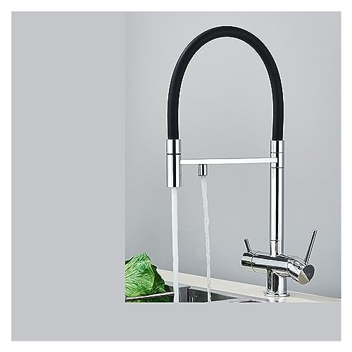 LMRJHAZM Matte schwarze Küche gefilterte Wasserhahn Wasserhahnreiniger Wasserhahn Dual-Sprüher-Trinkwasserhahn 360 Rotationsreinigungsmischer (Typ B-Chrom) von LMRJHAZM