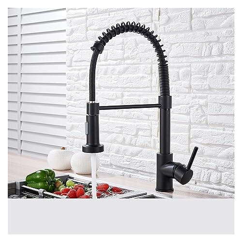 LMRJHAZM Mattes schwarzes Küchenspüle Wasserhahn Pull Down Kitchen Wasserhahn Eingriff Mixer Tap 360 Rotation Torneira Cozinha Mixer Tap (matt schwarz) von LMRJHAZM