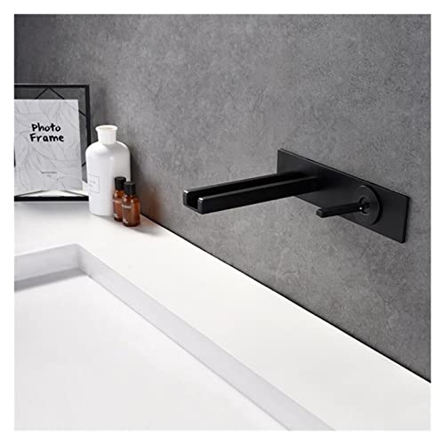 LMRJHAZM Wand montiertes Badezimmer Toilettenspüle Wasserhahn heiß und kalt Ein Hebel Wasserfall Basin Wasserhahn Total Messing (Farbe: Matt Gold) von LMRJHAZM