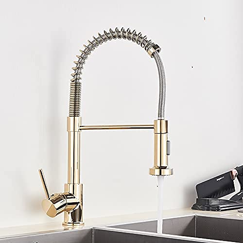LMRJHAZM Waschbeckenspüle Tipp, Luxusgold 3pcs Badezimmer Wasserhahn, 2 Griffe Bademischer Home Improvement Beauty Badewanne Mixer Taps, Gold (gebürstete Nickel) von LMRJHAZM