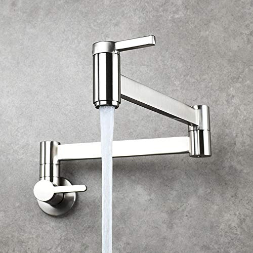 LMRJHAZM Wasserhähne, Wasserhähne für Küchentopffüllwand, kaltes Wasserhahn Multifunktional Teleskold Wasserhahn Doppelgriff, Küchenarmatur Küche Spüle gebürstet (Zeichnung) von LMRJHAZM