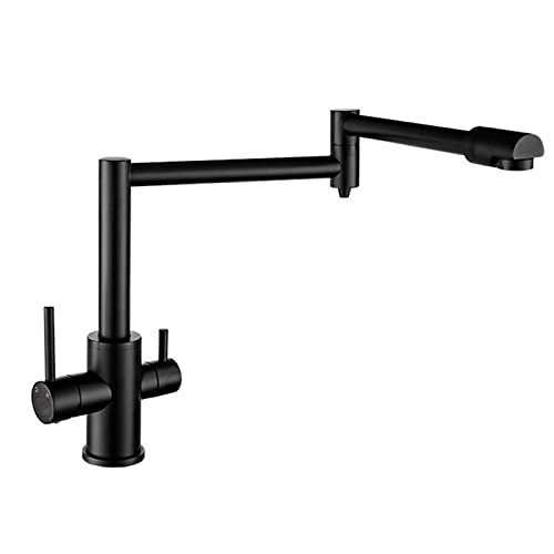 LMRJHAZM Wasserhähne Potfüller Klapperdeck Mount Spülbecken Wasserhahn mit dehnbarem Doppelgelenksschwung Arm, direkter Trinkhahn, Messing zwei Griffe Einzellochmixer -Wasserhahn, gebürstet, a LMRJHAZM Wasserhähne Potfüller Klapperdeck Mount Spülbecken Wasserhahn mit dehnbarem Doppelgelenksschwung Arm, direkter Trinkhahn, Messing zwei Griffe Einzellochmixer -Wasserhahn, gebürstet, a von LMRJHAZM