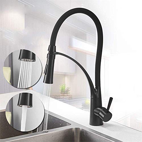LMRJHAZM Zedaro Küchenarmatur Kalt- und Warmwassermischer Kupferfarbe schwarz rotierende Spüle Wasserhahn Einhandgriff, 01 von LMRJHAZM