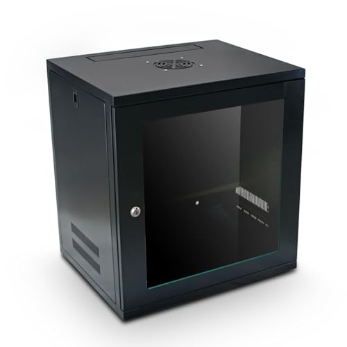 LMS Data FLATPACK 12HE 450mm Tiefer Datenschrank, Wandhalterung, 19" Gestell (600x450x660mm), Multifunktions-WandGestell Schrank für SMA-Anwendungen, Gestell, IT-Datennetzwerkgeräte mit. von LMS DATA