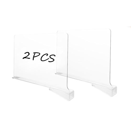 LMSAWK 2 Stück Kleiderschrank Regaltrenner, Transparente Acryl Regaltrenner, Multifunktionaler Regaltrenner, für Kleidung-Organizer und Schlafzimmer, Küchenschränke, Regalaufbewahrung von LMSAWK