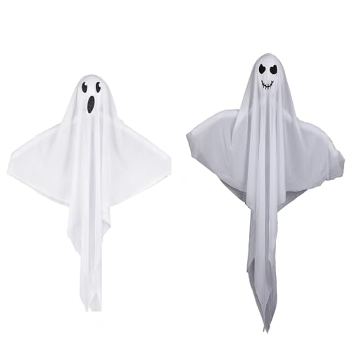 LMSHOWOWO 2PCS 60cm Halloween Deko Geist, Hängende Geister mit LED Licht, Gruselige Geist Windsack Hängende Dekoration, Halloween Deko Outdoor, für Party Terrasse Garten Veranda Patio Rasen Vorgarten LMSHOWOWO 2PCS 60cm Halloween Deko Geist, Hängende Geister mit LED Licht, Gruselige Geist Windsack Hängende Dekoration, Halloween Deko Outdoor, für Party Terrasse Garten Veranda Patio Rasen Vorgarten von LMSHOWOWO