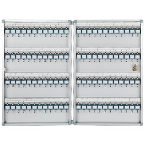 Abschließbare Schlüssel-Management-Box aus Aluminiumlegierung mit Schlüsseletiketten für Immobilienagentur, Auto, 96 Schlüssel von LMTYBOC