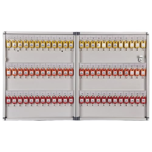 LMTYBOC Robuster Schlüsselschrank aus Aluminiumlegierung mit Haken und Etiketten, ideal für Hotels, Immobilienagenturen und Autoverwaltung (72 Schlüssel) von LMTYBOC