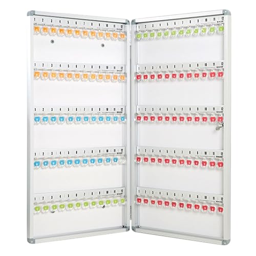 LMTYBOC Robuster Schlüsselschrank aus Aluminiumlegierung mit Metallschloss, stabilen Haken und beschreibbaren Schlüsselanhängern, sichere Schlüsselbox, ideale Schlüsselaufbewahrungslösung (Größe: 120) LMTYBOC Robuster Schlüsselschrank aus Aluminiumlegierung mit Metallschloss, stabilen Haken und beschreibbaren Schlüsselanhängern, sichere Schlüsselbox, ideale Schlüsselaufbewahrungslösung (Größe: 120) von LMTYBOC