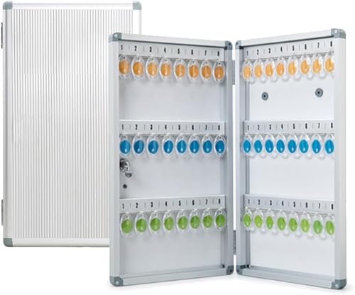 Schlüsselkasten aus Aluminiumlegierung mit abschließbarer Wandhalterung, Schlüssel-Aufbewahrungsbox mit Schlüsselhaken und Etikett, Schlüsselkasten für Garage, Hotels, Büro, 48 Schlüssel im Schlüsselkasten aus Aluminiumlegierung mit abschließbarer Wandhalterung, Schlüssel-Aufbewahrungsbox mit Schlüsselhaken und Etikett, Schlüsselkasten für Garage, Hotels, Büro, 48 Schlüssel im von LMTYBOC