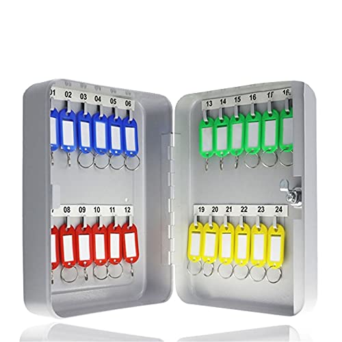 Schlüsselkasten zur Wandmontage mit 24 Haken und farbigen Schlüsseletiketten, sichere Schlüsselverwaltung für Heimbüro und Immobilien, Schlüsselschloss zur Aufbewahrung, 20 x 8 x 25 cm Schlüsselkasten zur Wandmontage mit 24 Haken und farbigen Schlüsseletiketten, sichere Schlüsselverwaltung für Heimbüro und Immobilien, Schlüsselschloss zur Aufbewahrung, 20 x 8 x 25 cm von LMTYBOC