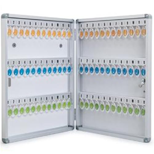 Schlüsselschlossbox, Wandhalterung mit Haken und Etiketten, Schlüsselschrank, Organizer, sichere Aufbewahrung, Schließfachbox für 72 Schlüssel Schlüsselschlossbox, Wandhalterung mit Haken und Etiketten, Schlüsselschrank, Organizer, sichere Aufbewahrung, Schließfachbox für 72 Schlüssel von LMTYBOC