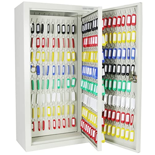 Schlüsselschrank aus Stahl mit Schloss für Schlüsselverwaltung, ideal für Parkdiener, Hotels und Autohäuser, Wandhalterung, Schlüssel-Organizer (Silber 450 Größe) von LMTYBOC