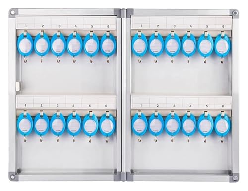 Schlüsselschrank zur Wandmontage, Stahlschlüsselzange mit Schlossbox, 24 Schlüsselhaken und Etiketten, sichere Schlüsselaufbewahrungslösung für Zuhause und Büro, langlebiges Aluminium-Design Schlüsselschrank zur Wandmontage, Stahlschlüsselzange mit Schlossbox, 24 Schlüsselhaken und Etiketten, sichere Schlüsselaufbewahrungslösung für Zuhause und Büro, langlebiges Aluminium-Design von LMTYBOC