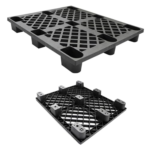 Feuchtigkeitsbeständige Kunststoffpaletten für Gabelstapler – HDPE-Material, Spleißbare, Atmungsaktive Gitterplattform für den Außenbereich, für Garagen, Küchen und Keller(110x110cm) von LMXRYPD