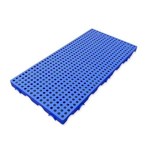 Kunststoffpalette, Atmungsaktive Gitterlagerpaletten, 4 Tonnen Tragkraft, feuchtigkeitsbeständig, für Garagen, Supermärkte, Lagerhallen, Spleißbare Lagermatten(Blue,100x50x5cm) von LMXRYPD