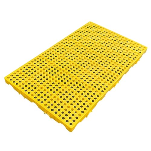 Kunststoffpalette, Atmungsaktive Gitterlagerpaletten, 4 Tonnen Tragkraft, feuchtigkeitsbeständig, für Garagen, Supermärkte, Lagerhallen, Spleißbare Lagermatten(Yellow,100x60x5cm) von LMXRYPD
