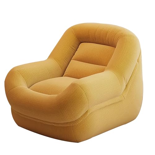 LMXRYPD Bequemer Sitzsack, Strapazierfähiger Cord Lounge Stuhl, Mit PP Baumwolle Und EPS Füllung, Abnehmbarer Und Waschbarer Bezug, Für Das Wohnzimmer(Yellow,Large) von LMXRYPD