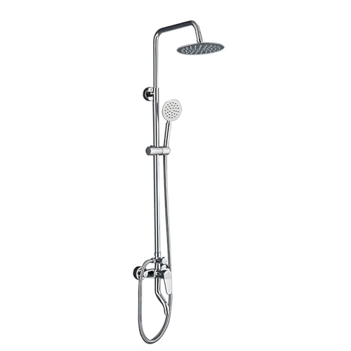 LMXRYPD Duschvorrichtungs-Set mit Runder 200 mm-Kopfbrause, Badezimmer-Duschsystem aus Edelstahl, mit 3-Wege-Wasserauslass für Außen-/Innenbereich, Camping von LMXRYPD