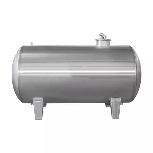 LMXRYPD Horizontaler Wassertank aus Edelstahl, 100–250 l Ausdehnungsgefäß Trinkwasser mit Spülanschluss und Montagesatz, für die Hausbewässerung(120cm/47.2in) von LMXRYPD