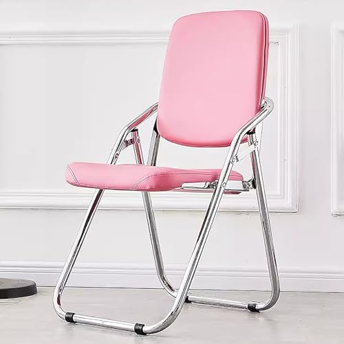 LMXRYPD Klappstuhl, Klappstuhl Gepolstert, Klappstuhl Esszimmer, Stapelbarer Stuhl für Kleine Räume, Shop, Café (Color : Pink) von LMXRYPD