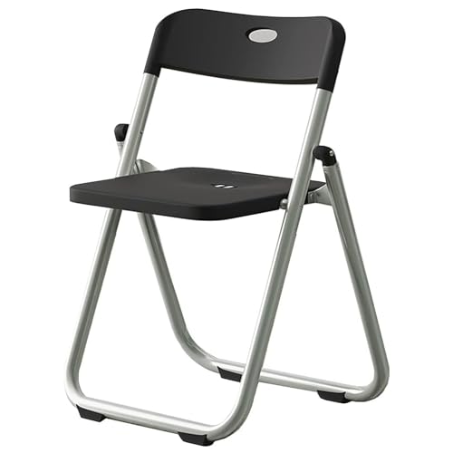 LMXRYPD Klappstuhl aus Metall. Büro Chair. Tragbar und für Schulungen und Vorlesungen Geeignet. Sitzgröße 39 x 39 cm, Sitzhöhe 47 cm (Color : Black) von LMXRYPD
