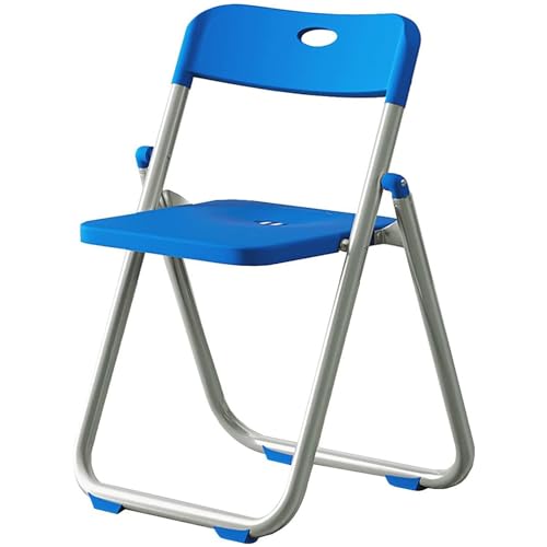 LMXRYPD Klappstuhl aus Metall. Büro Chair. Tragbar und für Schulungen und Vorlesungen Geeignet. Sitzgröße 39 x 39 cm, Sitzhöhe 47 cm (Color : Blue) von LMXRYPD