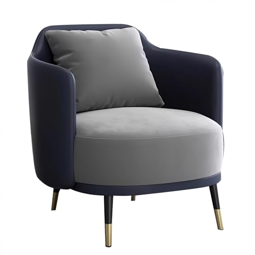 LMXRYPD Lounge Chair aus Samt, Bequemer Sessel, Lazy Sofa mit Metallbeinen, für Kleine Räume, Wohnzimmer, Schminktisch und Schlafzimmer(Blue) von LMXRYPD