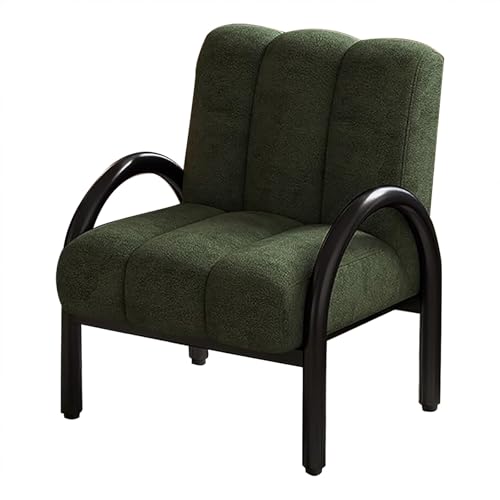 LMXRYPD Modernes Sofa, Samt Akzentstuhl, Bequemer Sessel mit Beinen aus Kohlenstoffstahl für Wohnzimmer, Schlafzimmer, Apartment(Green) von LMXRYPD
