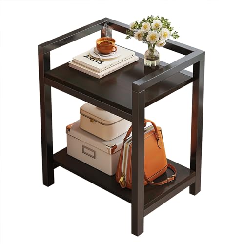 LMXRYPD Wohnzimmer Tisch in C-Form, Kleiner Couchtisch, Tischplatte mit Einstellbarem Winkel, Höhenverstellbare Halterung, Für Wohnzimmer, Schlafzimmer (Color : Black Walnut, Size : 50cm/19.6in) von LMXRYPD