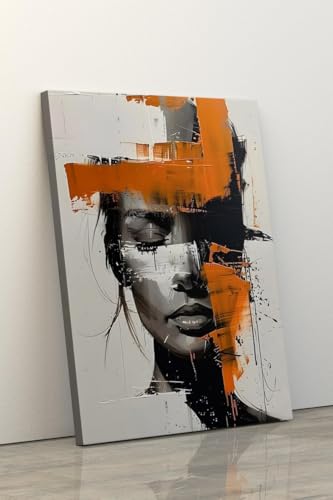 Abstraktes Frauengesichtsporträt-Poster, Ölgemälde auf Leinwand, Wandkunstdruck, gesichtsloses Gemälde, einfaches Wandbild zur Heimdekoration (40 x 60 cm/rahmenlos) von LMYCHENG