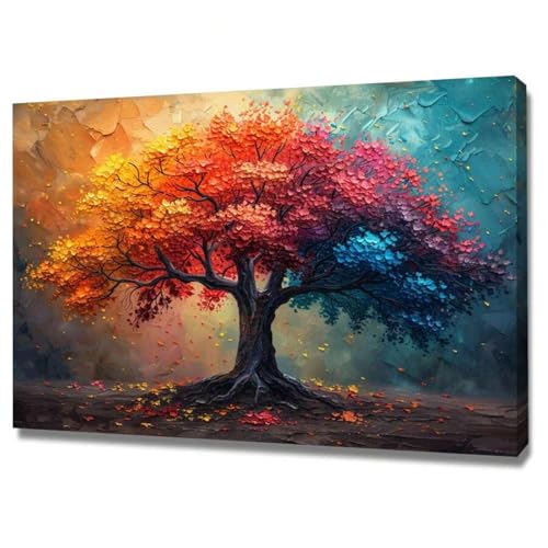 Bunter Baum des Lebens, Gemälde, Leinwand, Wandkunst, große Äste, Bilder, Poster, Drucke für Wohnzimmer, Wohnkultur, Wandbild, 60 x 80 cm, mit Rahmen Bunter Baum des Lebens, Gemälde, Leinwand, Wandkunst, große Äste, Bilder, Poster, Drucke für Wohnzimmer, Wohnkultur, Wandbild, 60 x 80 cm, mit Rahmen von LMYCHENG