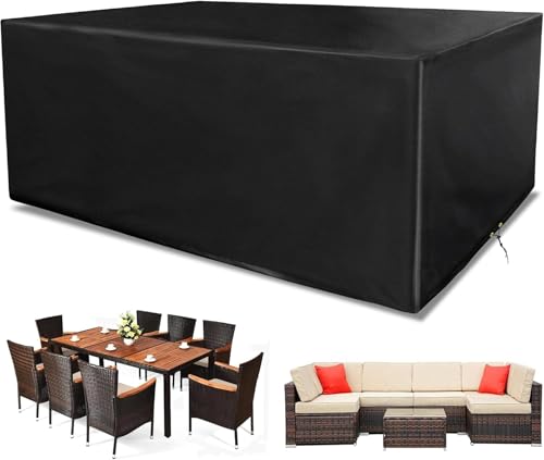 LMYCHENG Rechteckige Gartenmöbel-Abdeckungen, wasserdicht, strapazierfähig, 140x70x90cm 420D Oxford-Gewebe, für Gartentische, Terrassen- und Rattan-Gartenmöbel, UV-beständig von LMYCHENG