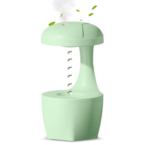 800ML Luftbefeuchter mit Anti Schwerkraft Wassertropfen Lichteffekte, Diffuser Humidifier, Leise Energieeinsparung, Automatische Abschaltung, für Babyzimmer Schlafzimmer Büro (Grün) von LMYDIDO