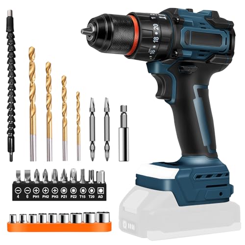 Akku Bohrschrauber für Bosch Professional 18V System GBA/GBA ProCORE AMPShare Batterie (Ohne Akku), 30Nm Bürstenloser Schlagbohrschrauber, 1600 RPM, 20+3 Drehmomentstufen, 2-Gang Geschwindigkeit von LMYDIDO