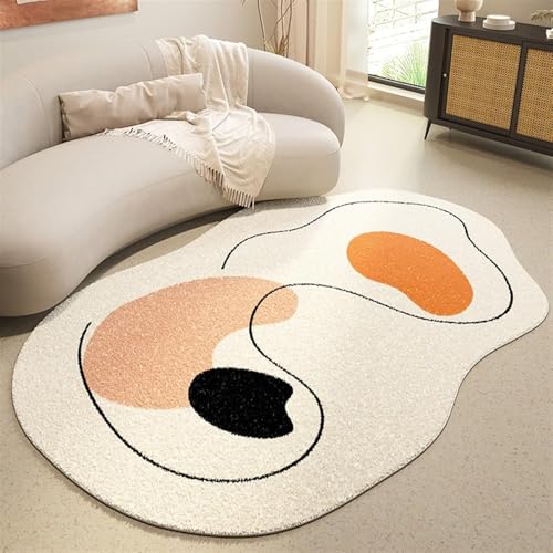 LMYFGHRD Abstrakter, moderner, minimalistischer, waschbarer Teppich mit unregelmäßiger Form, stilvoller Teppich für Heimdekoration, 60 x 90 cm von LMYFGHRD