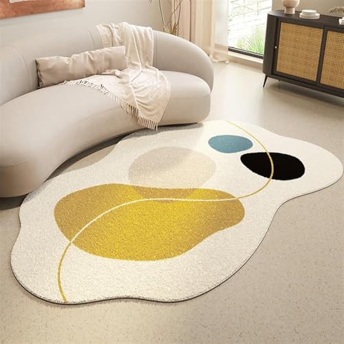 LMYFGHRD Abstrakter, moderner, minimalistischer, waschbarer Teppich mit unregelmäßiger Form, stilvoller Teppich für Heimdekoration, D, 140 x 200 cm von LMYFGHRD