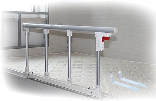 LMYFGHRD Bettgitter aus Aluminiumlegierung, Sicherheitsgriff, Handicap-Bettgeländer, Bettgitter für ältere Menschen, Erwachsene, Senioren, verstellbares und faltbares Bettgeländer, Sicherheitsgitter von LMYFGHRD