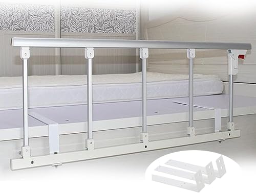 LMYFGHRD Bettgitter aus Aluminiumlegierung, Sicherheitsgriff, Handicap-Bettgeländer, Bettgitter für ältere Menschen, Erwachsene, Senioren, verstellbares und faltbares Bettgeländer, Sicherheitsgitter von LMYFGHRD