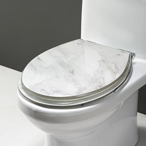 Transparenter Toilettensitz aus Kunstharz, bequemer Standard-Klositz für Familienbadezimmer, leicht zu reinigen und zu installieren (Stil C) von LMYFGHRD