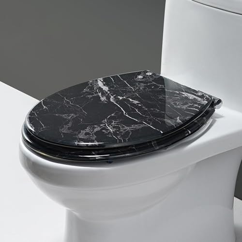 Transparenter Toilettensitz aus Kunstharz, bequemer Standard-Klositz für Familienbadezimmer, leicht zu reinigen und zu installieren (Stil G) von LMYFGHRD