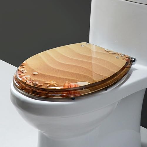 Transparenter WC-Sitz aus Kunstharz, bequemer Standard-Klositz für Familienbadezimmer, leicht zu reinigen und zu installieren (Stil A) von LMYFGHRD