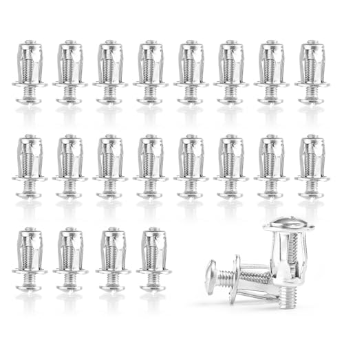20 StüCk HohlraumdüBel Metall Set M5x25,Blütenblattmutter Schrauben SpreizdüBel,RigipsdüBel MetalldüBel,Jack Nuts HohlwanddüBel für Wagenheber/Wagenmutter/HohlwäNde/DüNne Metall (20, M5x25) von LMYKH