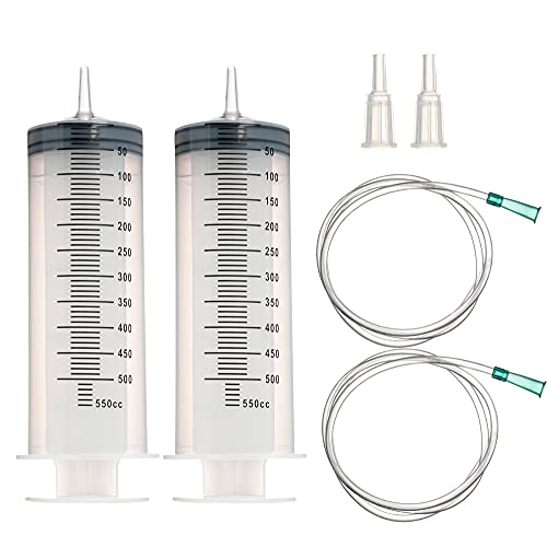 500ml Großer Spritze mit Schlauch für wissenschaftliche Labore, Gartenbewässerung, Industrie (2, 500ml) von LMYKH