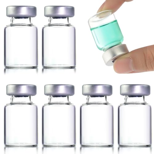 LMYKH 50er Pack 5ml Versiegelte Probenfläschchen, Headspace-Fläschchen mit klarem Boden, Transparente Glasfläschchen mit Selbstheilender Injektionsöffnung LMYKH 50er Pack 5ml Versiegelte Probenfläschchen, Headspace-Fläschchen mit klarem Boden, Transparente Glasfläschchen mit Selbstheilender Injektionsöffnung von LMYKH