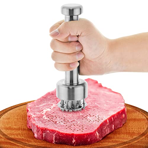 LMYKH Fleischklopfer Edelstahl, Manueller Steakhammer, Schnitzelklopfer, Küche Kochwerkzeug für Zartmachen Steak Huhn Fisch Rindfleisch(20cm) von LMYKH
