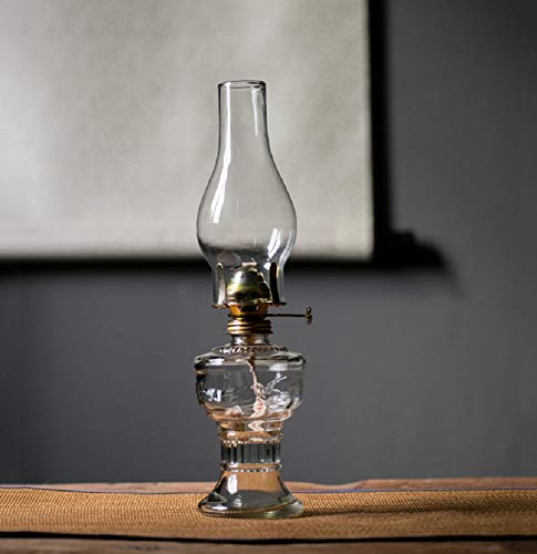 Petroleumlampe, Retro Nostalgie Sturmlaterne, Einfache Glas Handwerk-Lampen-Notbeleuchtung für Hauptbeleuchtungs-Dekoration (32cm) von LMYKH