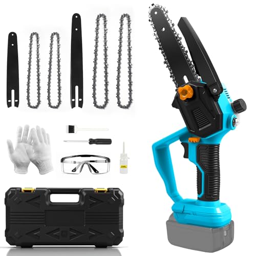 Mini Akku Kettensäge kompatibel mit Makita 18V (Ohne akku), 8 Zoll 6 Zoll Elektro Astsäge Handkettensäge für Holzschneidenz Garten DIY-Projekte von LMYSUFI
