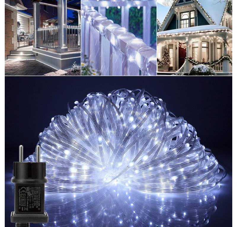 LMaxhome LED-Lichterkette 10-100M Lichterschlauch Weihnachten Party Beleuchtung Speicherfunktion, 100-800LEDs, 8 Modi, Wasserdichte Weihnachtsbeleuchtung Außen Garten von LMaxhome